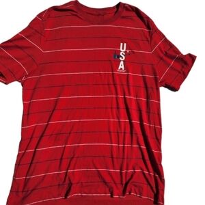 Nike Men's Tshirt XL Red White Blue Stripes USA Patriotic Short Sleeves